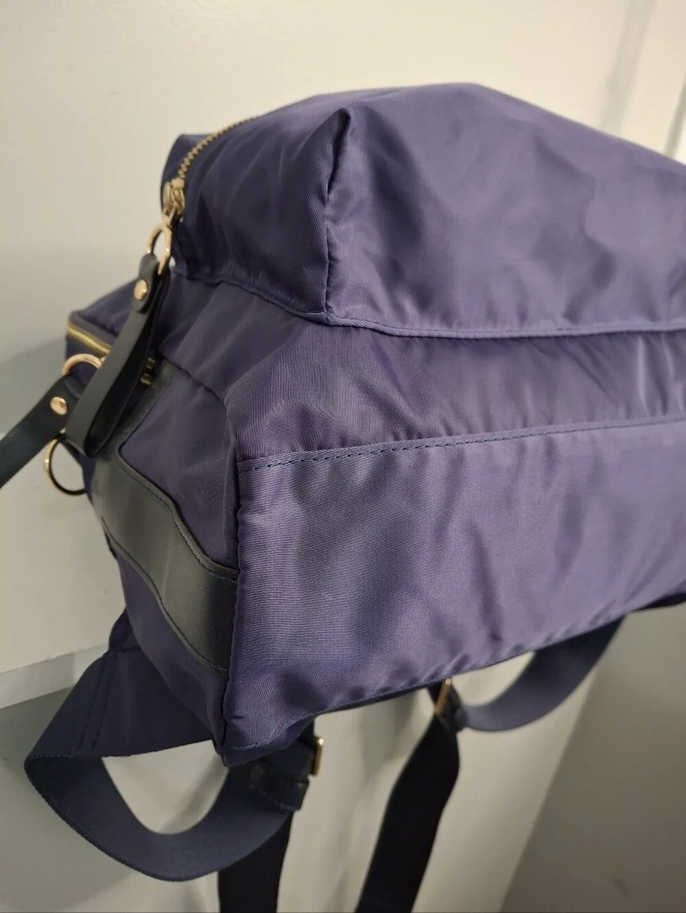 Tory Burch Virginia Navy Nylon Mini Backpack Gold Hardware EUC - Picture 5 of 8